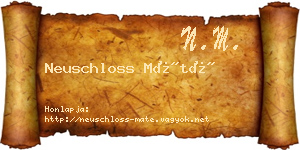 Neuschloss Máté névjegykártya
